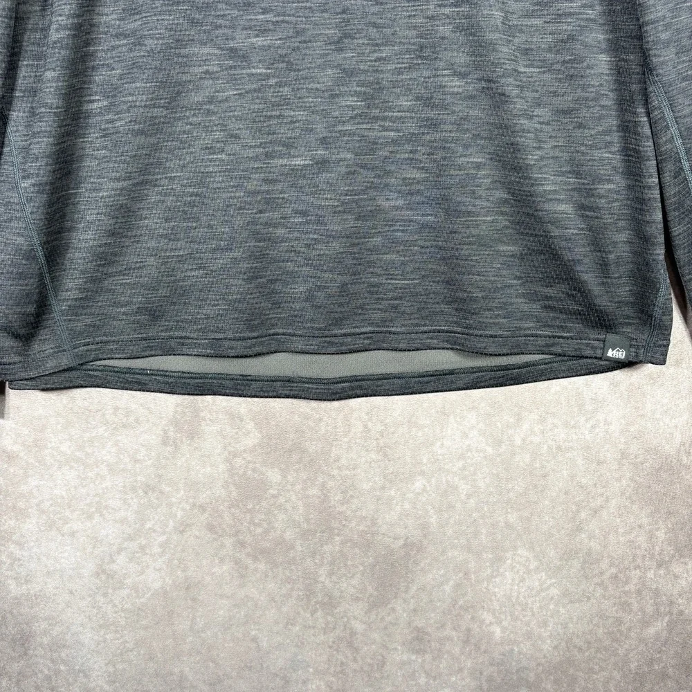 REI Co-op Pullover Sweater Mens XL Gray Quarter Zip Long Sleeve Hiking Outdoor
